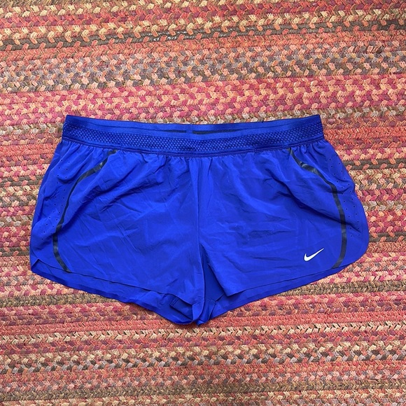 NIKE BLUE AEROSWIFT RUNNING SHORTS WITH LINER - Picture 1 of 5